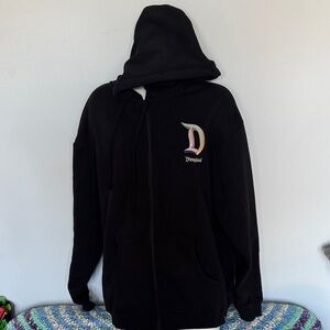 Disneyland Black Zip Hoodie size M